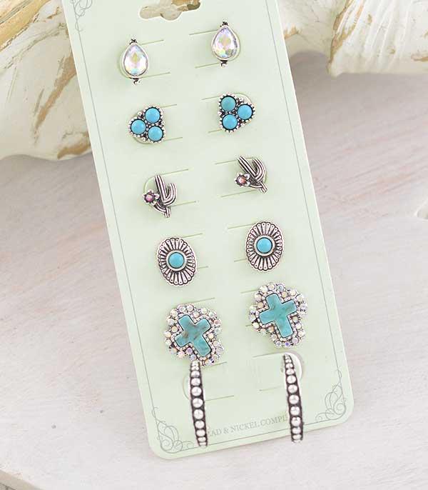 New Arrival :: Wholesale Western Turquoise Earrings Set