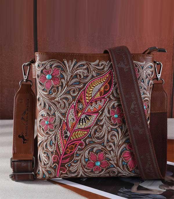 HANDBAGS :: CONCEAL CARRY I SET BAGS :: Wholesale Feather Floral Concealed Carry Crossbody