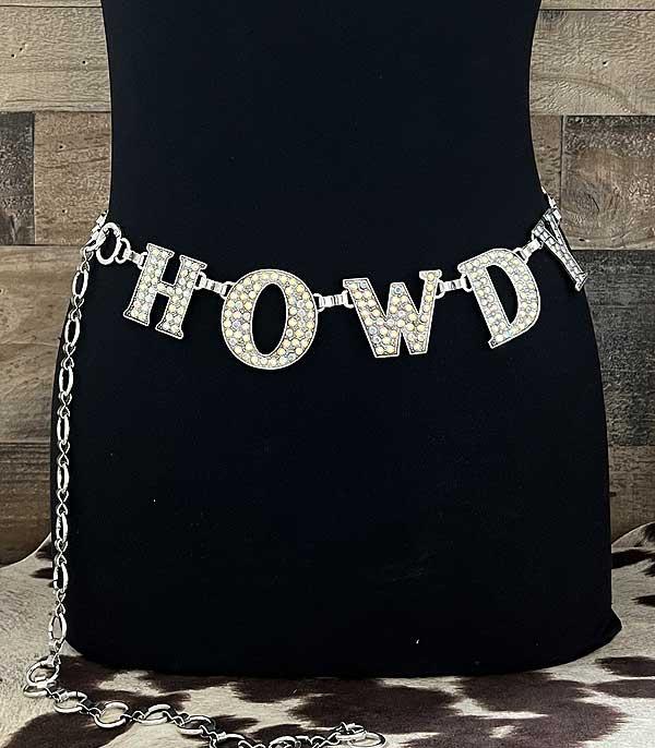 BELTS :: Wholesale Howdy Rhinestone Belt