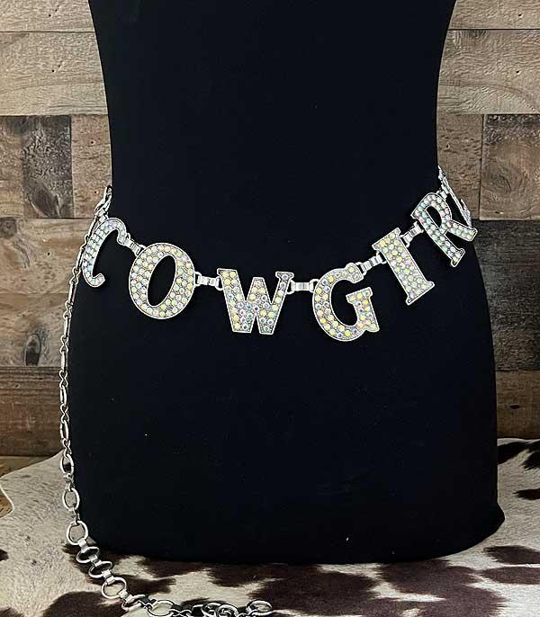 BELTS :: Wholesale Rhinestone Cowgirl Belt