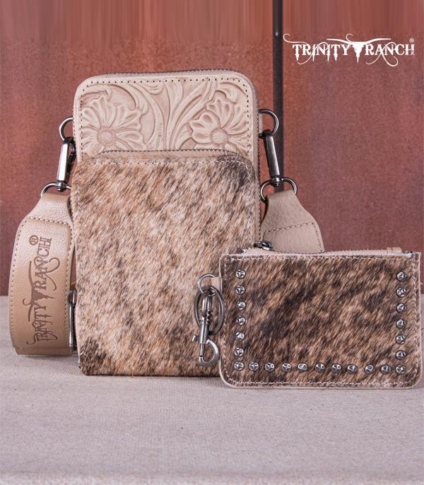 MONTANAWEST BAGS :: TRINITY RANCH BAGS :: Wholesale Cowhide Tooled Phone Crossbody Bag