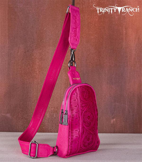 New Arrival :: Wholesale Trinity Ranch Floral Tooled Sling Bag