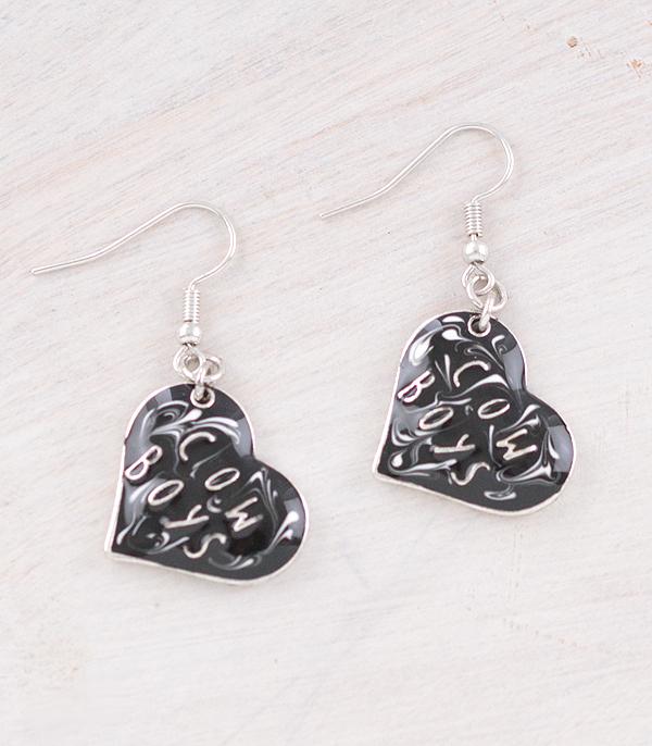 EARRINGS :: WESTERN HOOK EARRINGS :: Wholesale Cowboy Heart Earrings