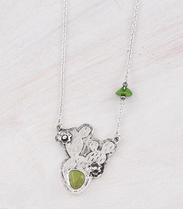 NECKLACES :: CHAIN WITH PENDANT :: Wholesale Western Cactus Pendant Necklace