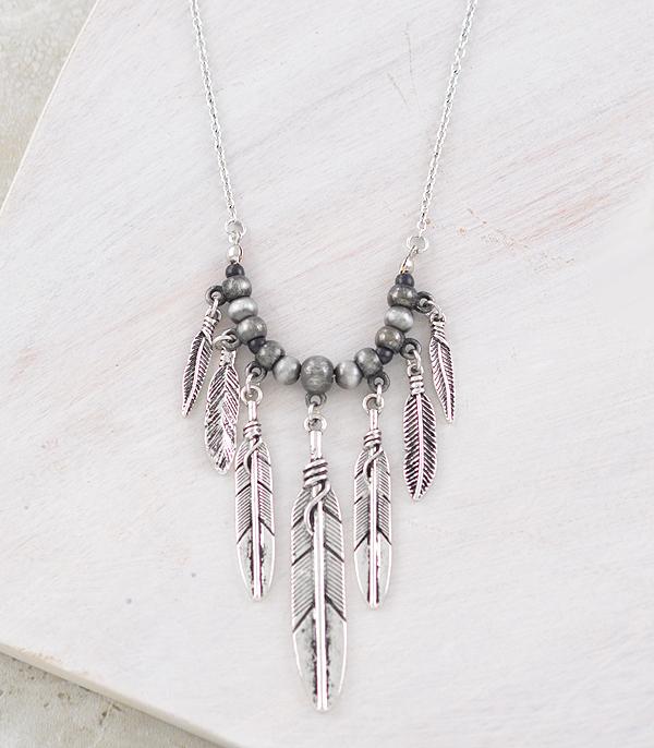 WHAT'S NEW :: Wholesale Western Feather Charm Necklace