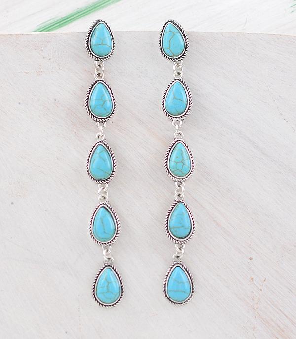 EARRINGS :: WESTERN POST EARRINGS :: Wholesale Western Turquoise Drop Earrings