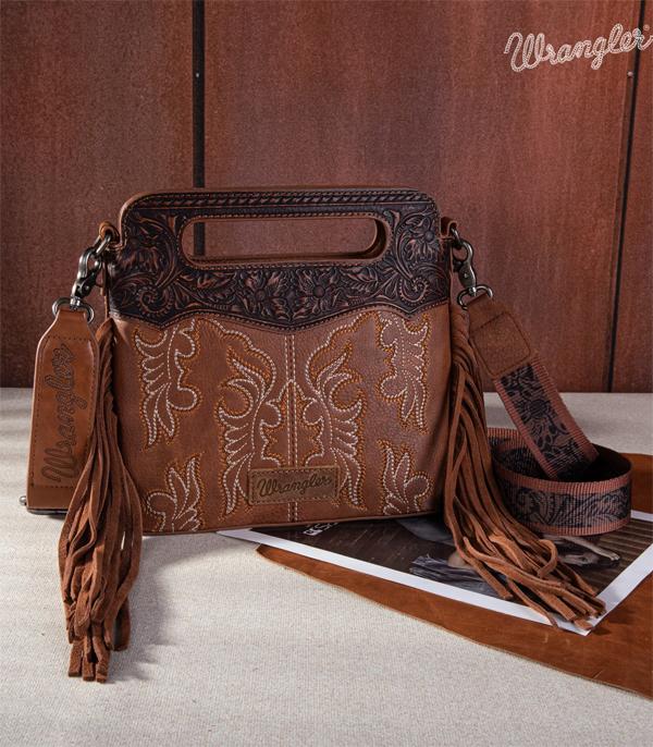 New Arrival :: Wholesale Wrangler Boot Scroll Fringe Crossbody