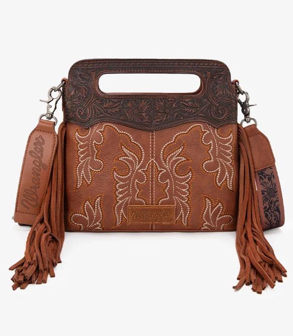 New Arrival :: Wholesale Wrangler Boot Scroll Fringe Crossbody