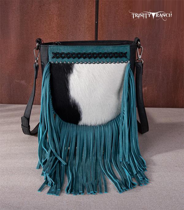 New Arrival :: Wholesale Trinity Ranch Cowhide Fringe Crossbody 