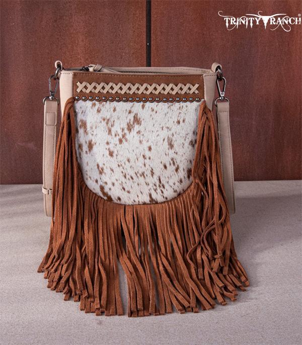 New Arrival :: Wholesale Trinity Ranch Cowhide Fringe Crossbody 