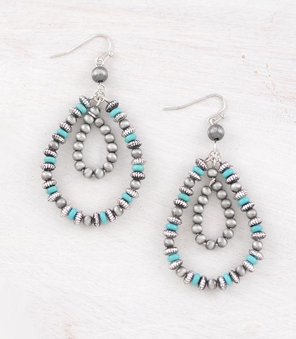New Arrival :: Wholesale Navajo Pearl Bead Teardrop Earrings