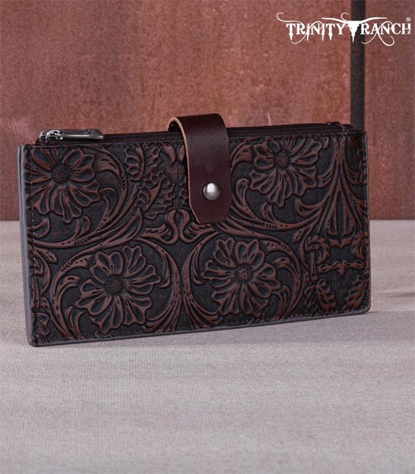 MONTANAWEST BAGS :: MENS WALLETS I SMALL ACCESSORIES :: Wholesale Trinity Ranch Floral Tooled Wallet