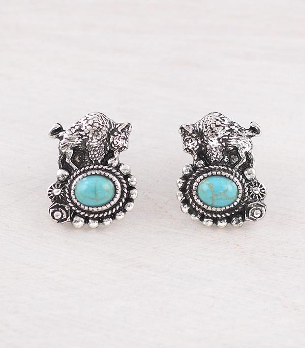 New Arrival :: Wholesale Western Buffalo Post Earrings