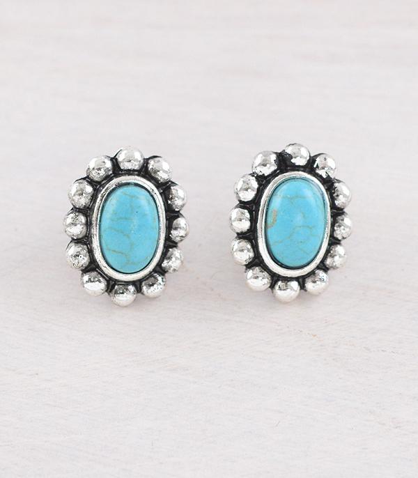 EARRINGS :: WESTERN POST EARRINGS :: Wholesale Turquoise Concho Post Earrings