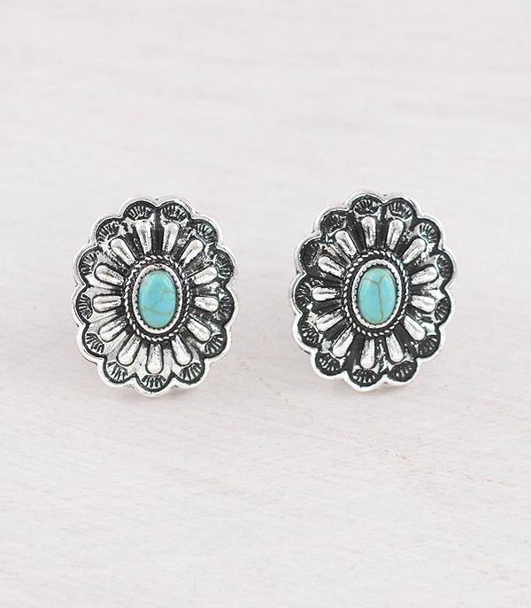 EARRINGS :: WESTERN POST EARRINGS :: Wholesale Turquoise Concho Post Earrings