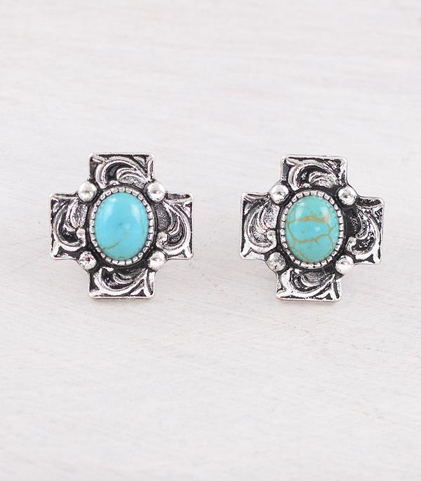 WHAT'S NEW :: Wholesale Western Turquoise Cross Earrings