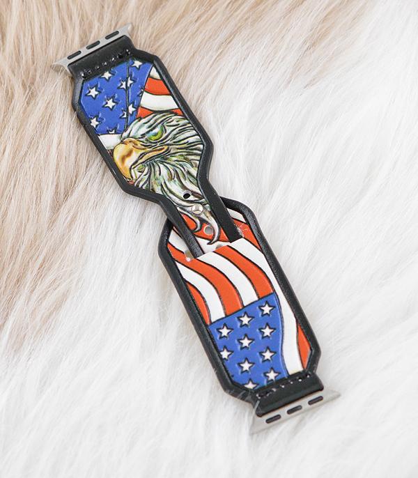 <font color=RED>RED,WHITE, AND BLUE</font> :: Wholesale American Flag Apple Watch Band