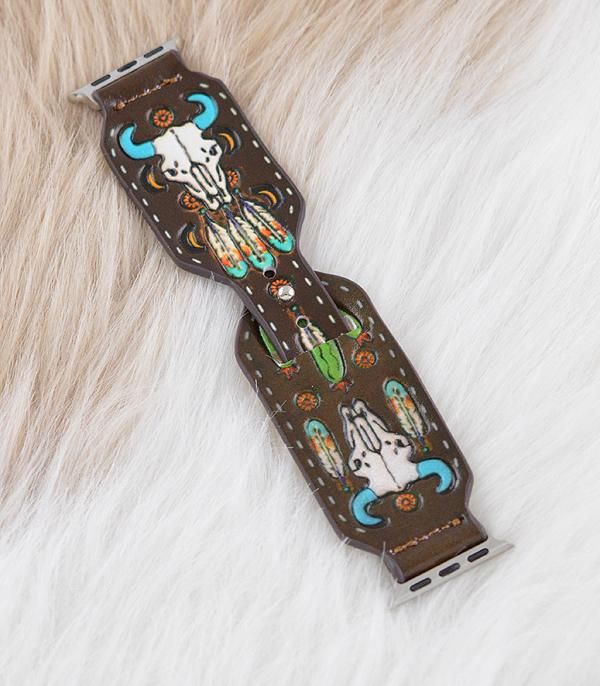 New Arrival :: Wholesale Western Steer Skull Watch Band