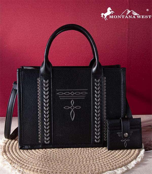 MONTANAWEST BAGS :: WESTERN PURSES :: Wholesale Montana West Boot Stitch Tote Wallet Set