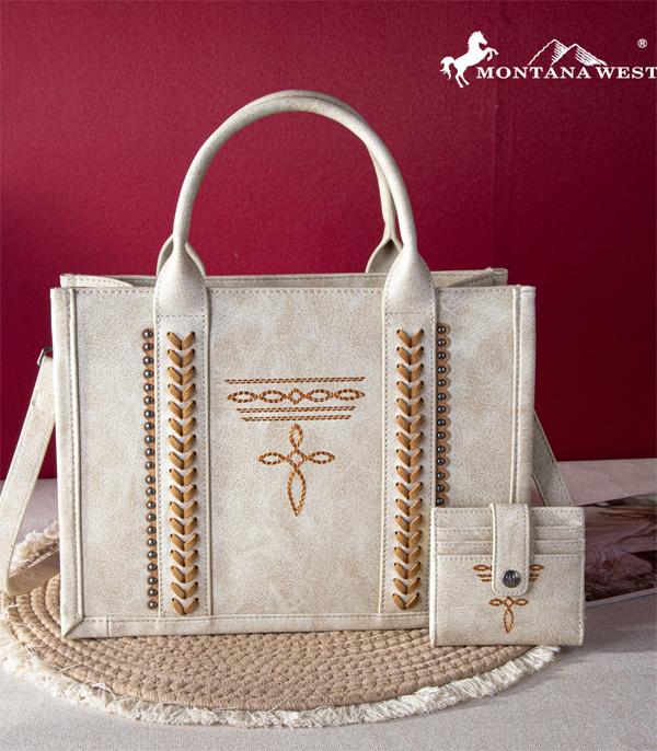 New Arrival :: Wholesale Montana West Boot Stitch Tote Wallet Set