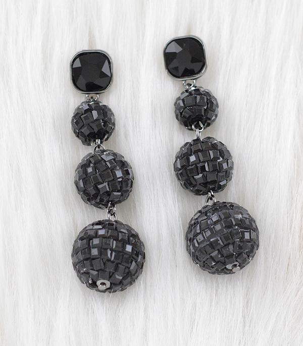 EARRINGS :: TRENDY EARRINGS :: Wholesale Discoball Drop Earrings