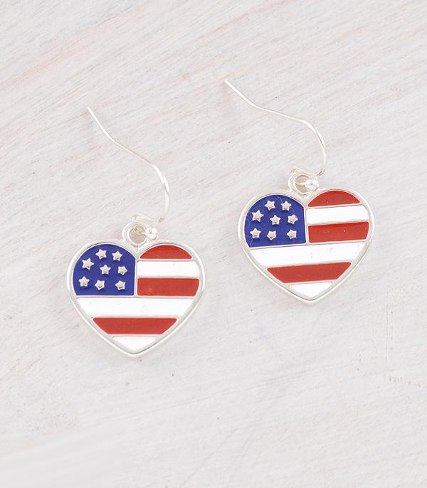 WHAT'S NEW :: Wholesale USA Flag Heart Earrings