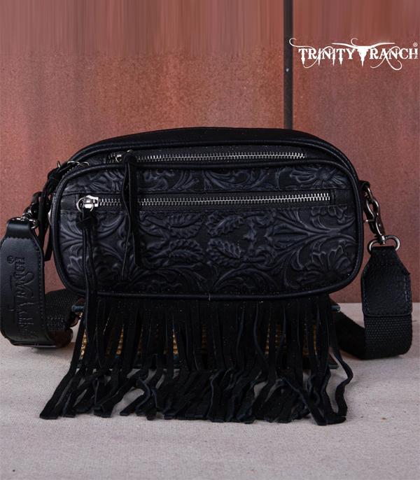 New Arrival :: Wholesale Floral Tooled Fringe Belt Bag