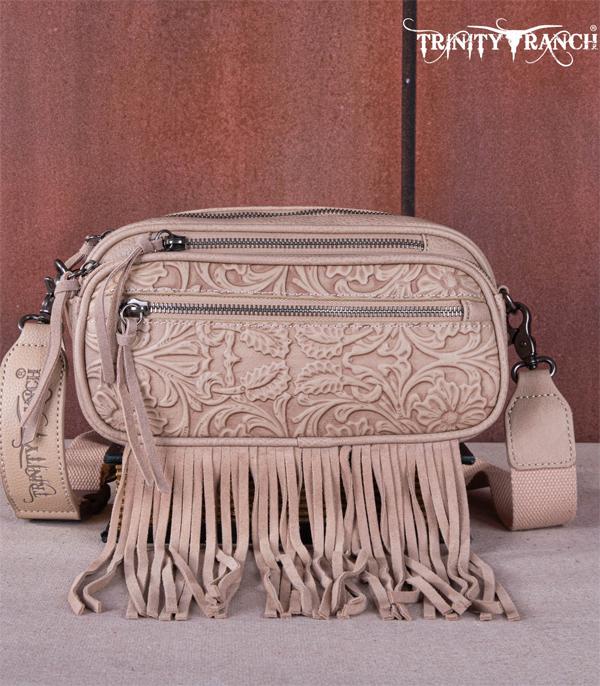 MONTANAWEST BAGS :: TRINITY RANCH BAGS :: Wholesale Trinity Ranch Floral Tooled Belt Bag