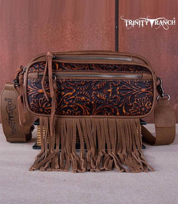 MONTANAWEST BAGS :: TRINITY RANCH BAGS :: Wholesale Trinity Ranch Floral Tooled Belt Bag