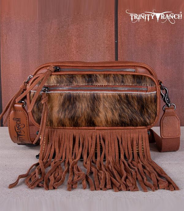 New Arrival :: Wholesale Trinity Ranch Cowhide Fringe Belt Bag