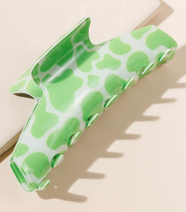 HATS I HAIR ACC :: HAIR ACCESSORIES :: Wholesale Cow Print Hair Claw Clip