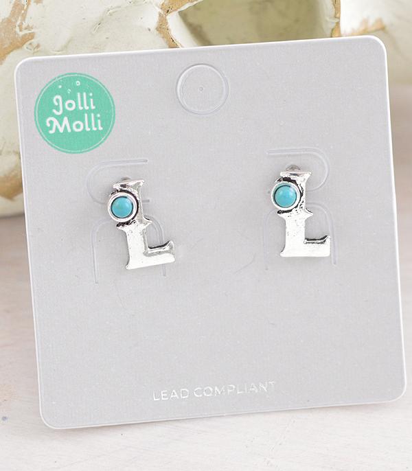 New Arrival :: Wholesale Western Initial Earrings