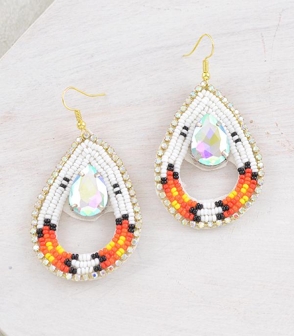 New Arrival :: Wholesale AB Stone Bead Teardrop Earrings