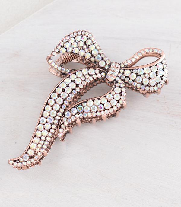HATS I HAIR ACC :: HAIR ACCESSORIES :: Wholesale Rhinestone Bow Hair Clip
