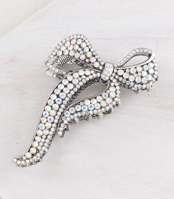 HATS I HAIR ACC :: HAT ACC I HAIR ACC :: Wholesale Rhinestone Bow Hair Clip