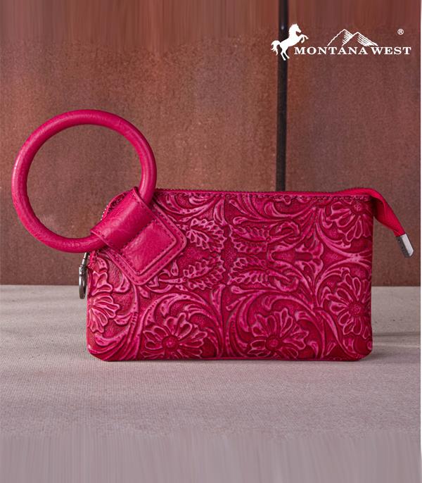MONTANAWEST BAGS :: WESTERN PURSES :: Wholesale Floral Tooled Wristlet Clutch Bag