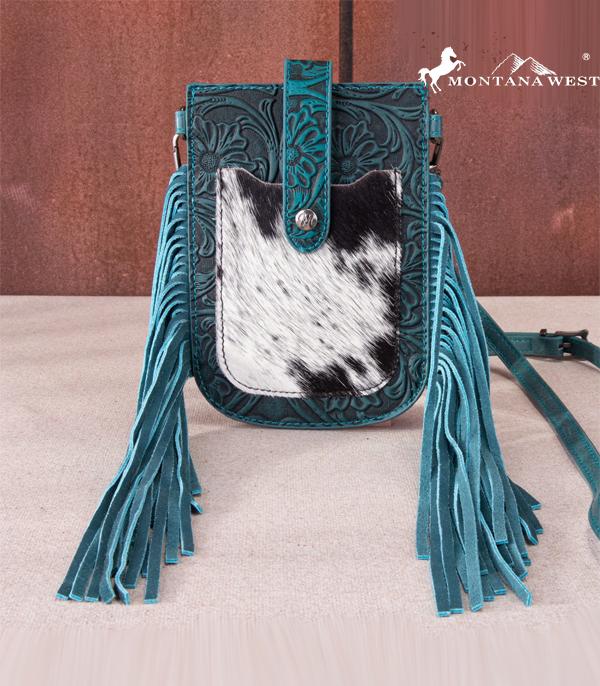 MONTANAWEST BAGS :: CROSSBODY BAGS :: Wholesale Cowhide Fringe Phone Wallet Crossbody