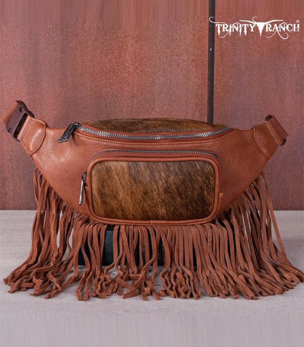 New Arrival :: Wholesale Trinity Ranch Cowhide Fringe Belt Bag