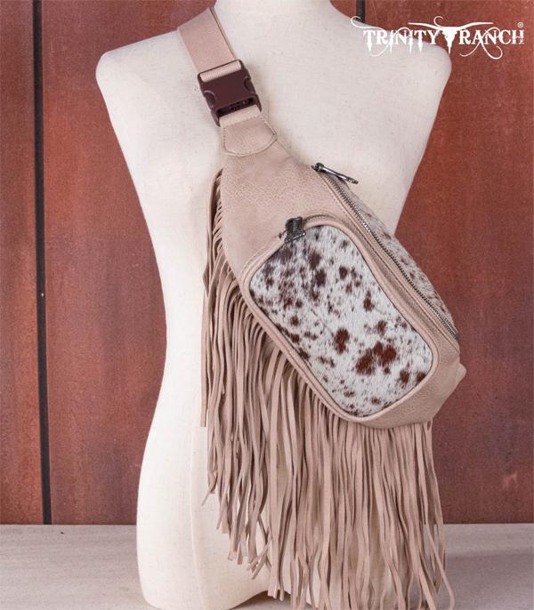 MONTANAWEST BAGS :: TRINITY RANCH BAGS :: Wholesale Trinity Ranch Cowhide Fringe Belt Bag