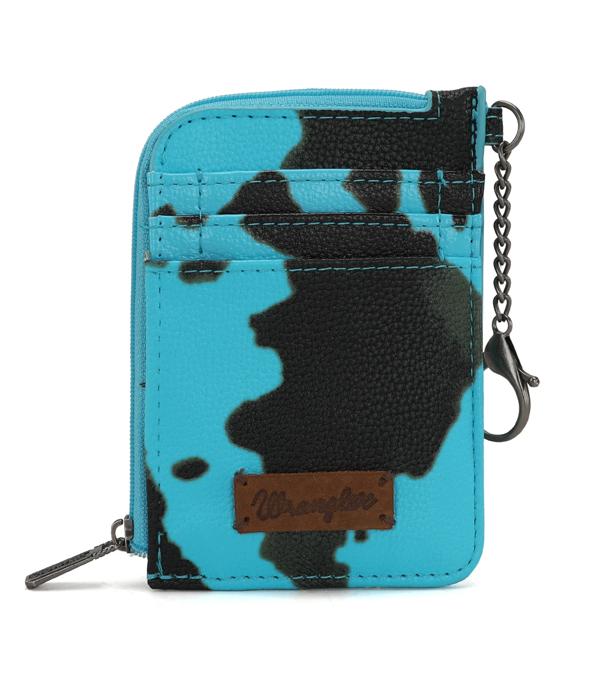 MONTANAWEST BAGS :: MENS WALLETS I SMALL ACCESSORIES :: Wholesale Wrangler Cow Print Zip Card Case