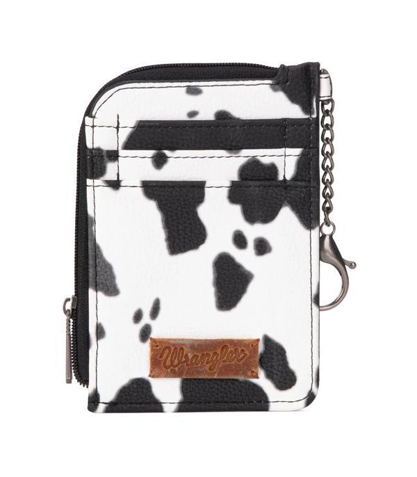MONTANAWEST BAGS :: WALLETS I SMALL ACCESSORIES :: Wholesale Wrangler Cow Print Zip Card Case