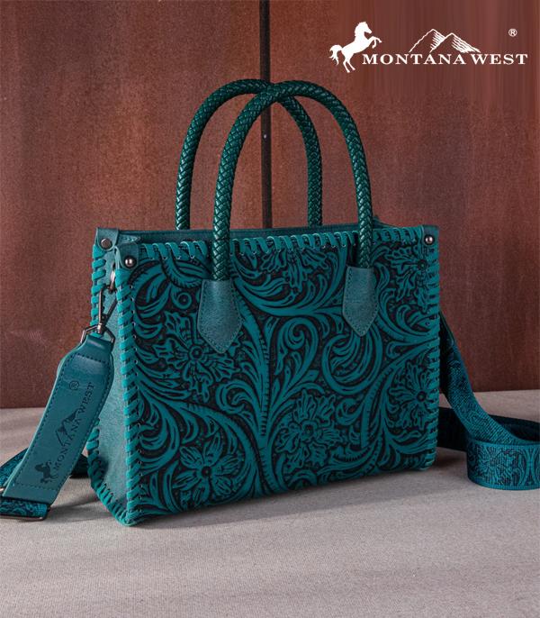 New Arrival :: Wholesale Montana West Floral Tooled Tote Bag