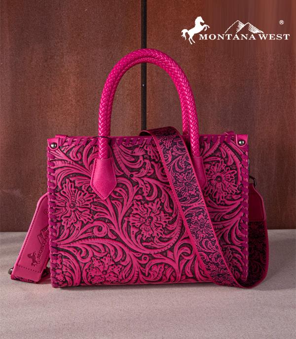 MONTANAWEST BAGS :: WESTERN PURSES :: Wholesale Montana West Floral Tooled Tote Bag