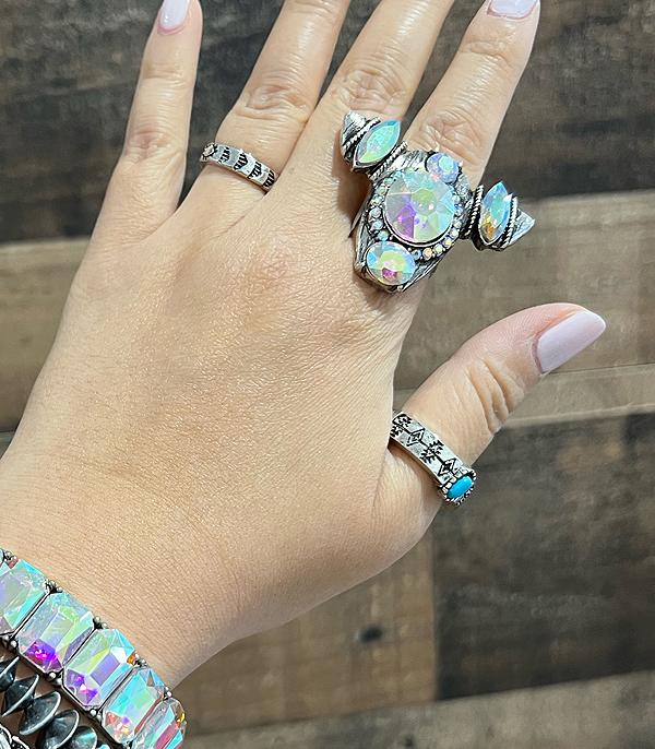 RINGS :: Wholesale Tipi Glass Stone Steer Skull Ring