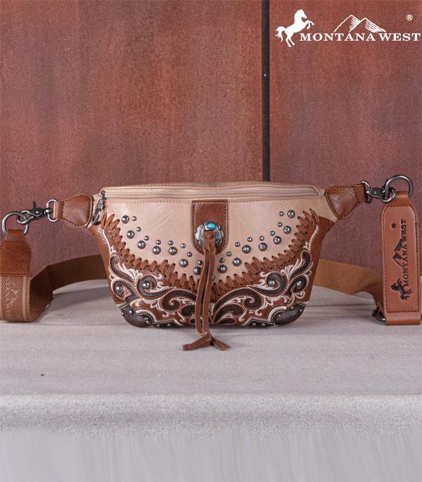 MONTANAWEST BAGS :: WESTERN PURSES :: Wholesale Montana West Scroll Cut-Out Belt Bag