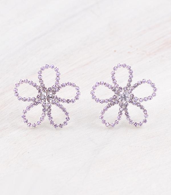 EARRINGS :: POST EARRINGS :: Wholesale Rhinestone Flower Earrings