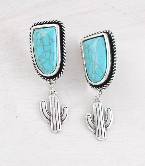 WHAT'S NEW :: Wholesale Western Turquoise Cactus Earrings