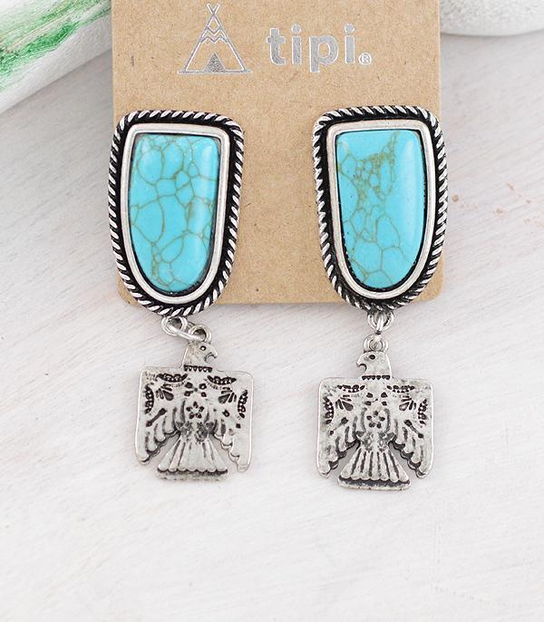 EARRINGS :: WESTERN POST EARRINGS :: Wholesale Western Thunderbird Turquoise Earrings