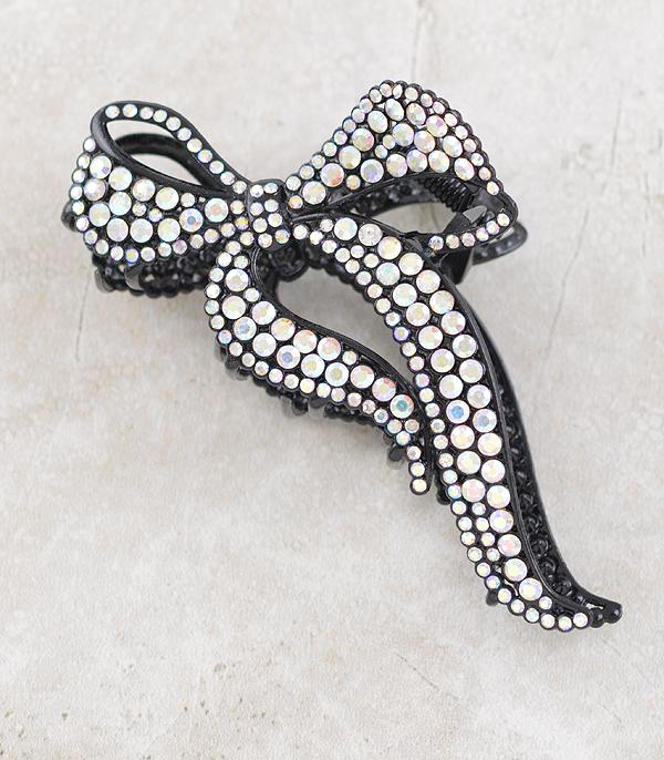 HATS I HAIR ACC :: HAIR ACCESSORIES :: Wholesale AB Stone Bow Hair Claw Clip