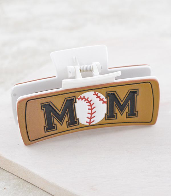 SPORTS THEME :: Wholesale Baseball Mom Hair Claw Clip